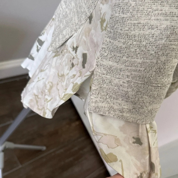 Anthropologie Deletta Dava Gray Floral Layered Tank Top M - Picture 3 of 8